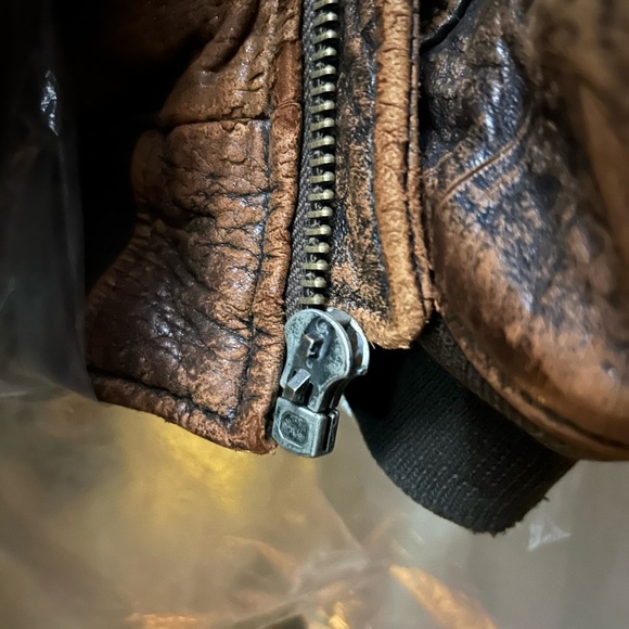 ´Bomber pilot Avirex brown 1987 leather jacket with bomber pilot lining size 44 - Picture 3 of 17